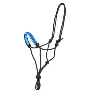 Padded Nose Rope Halter Blk/turq Small