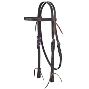 Barbed Wire Tooled Headstall/bridle