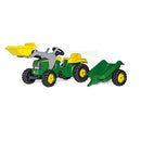 John Deere Pedal Tractor With Bucket And Trailer