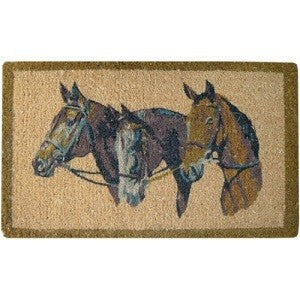 Door Mat Coir 3 Horse Heads